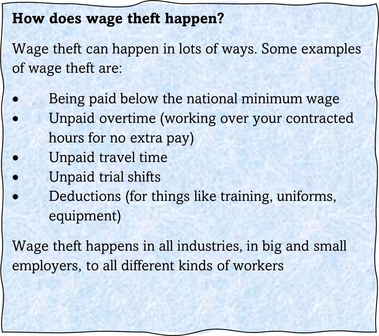 How does wage theft happen?