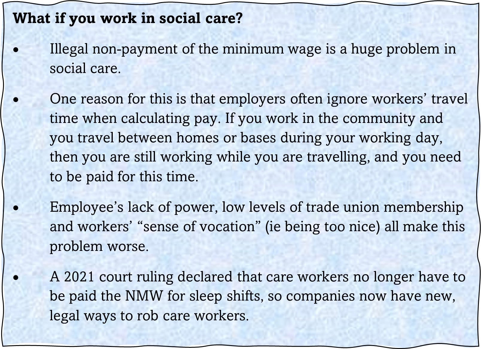 What if you work in social care?