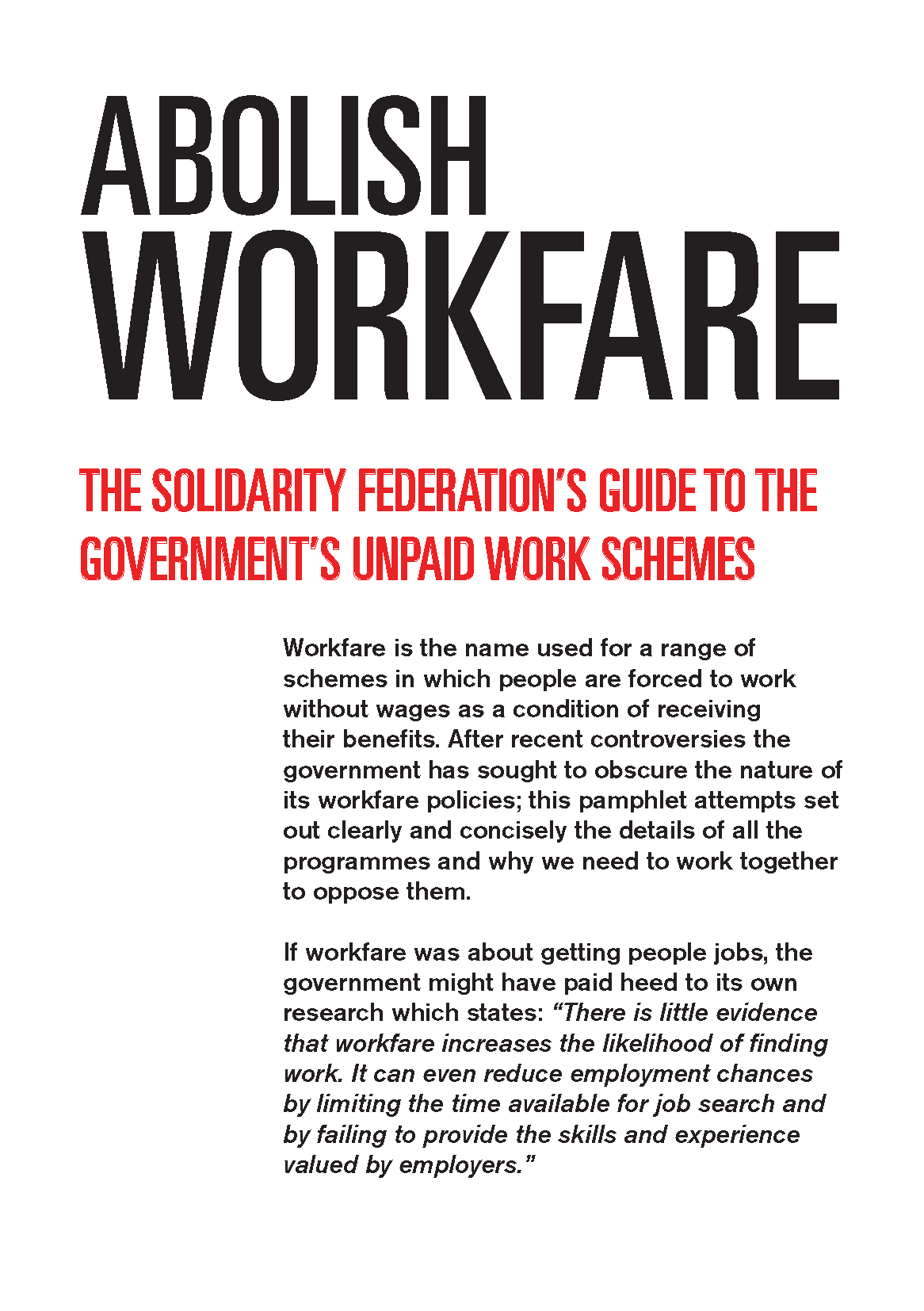 abolish workfare